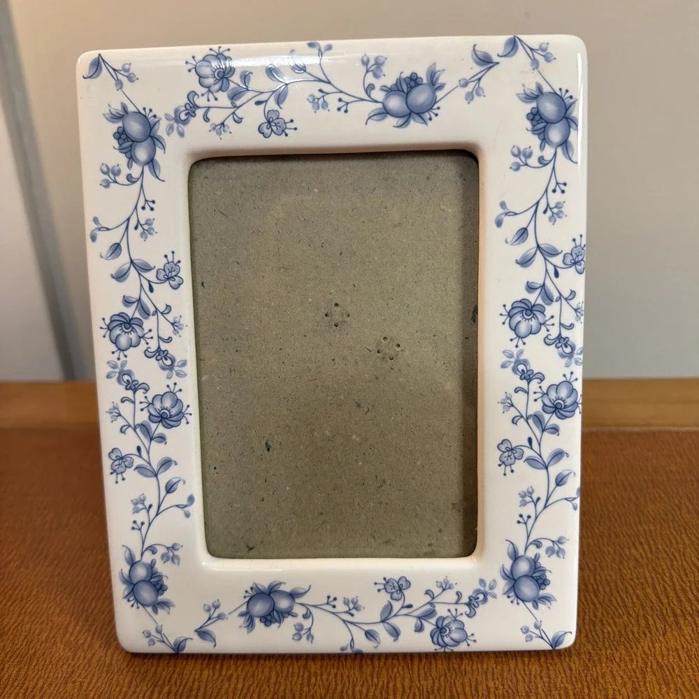 Cottagecore Blue White Flower Photo 7x5.5